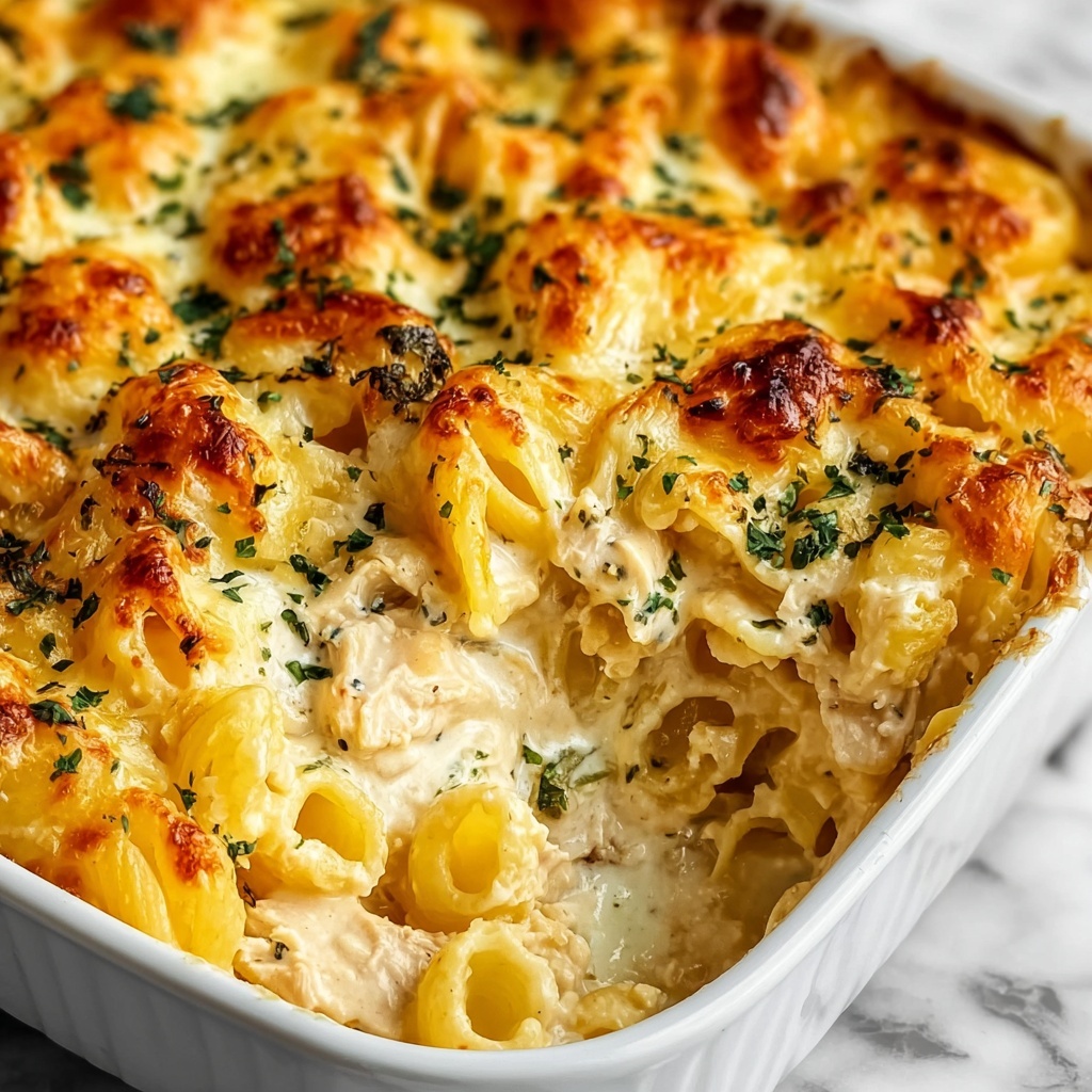 Baked Chicken Alfredo Rotini Casserole Recipe - Recipe Image