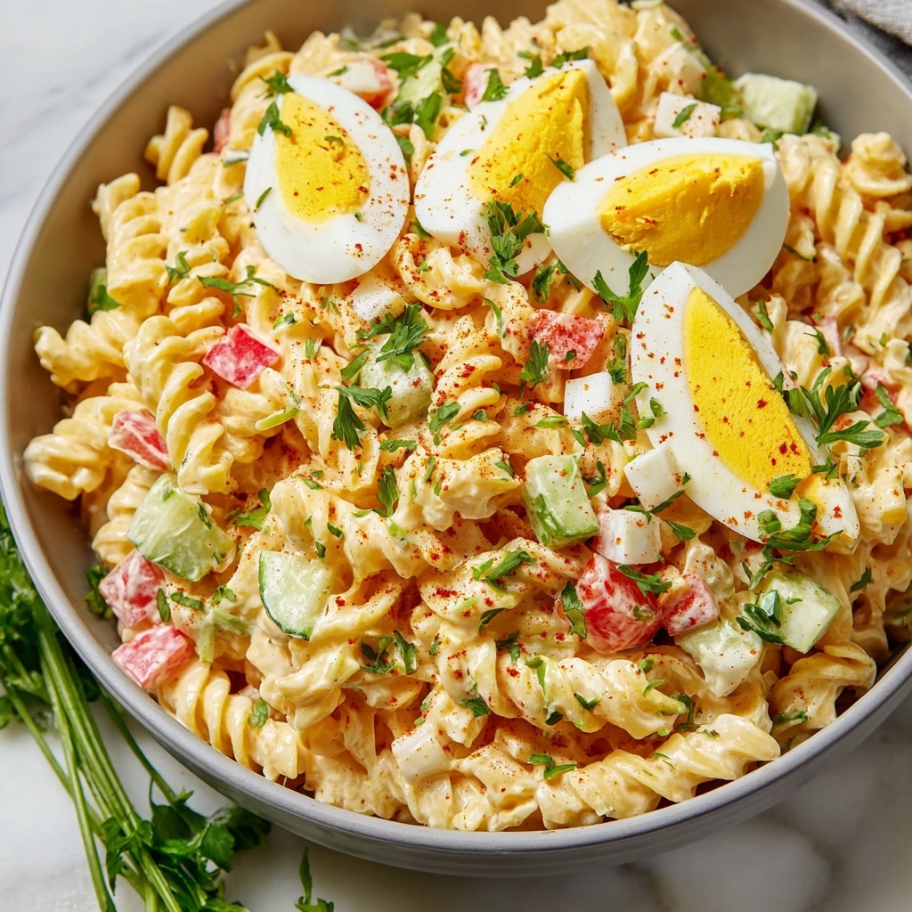 Deviled Egg Pasta Salad Recipe - Recipe Image