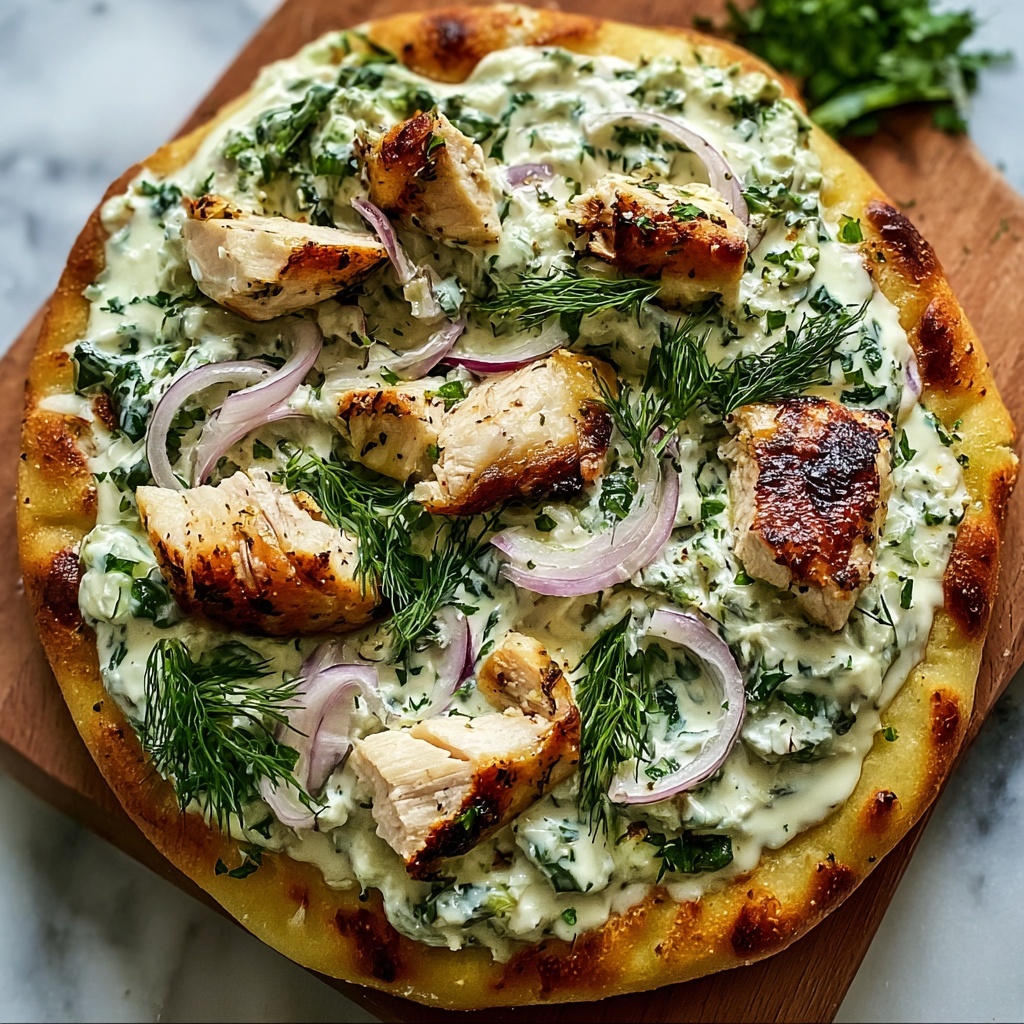 Tzatziki Chicken Naan Pizza Recipe - Recipe Image