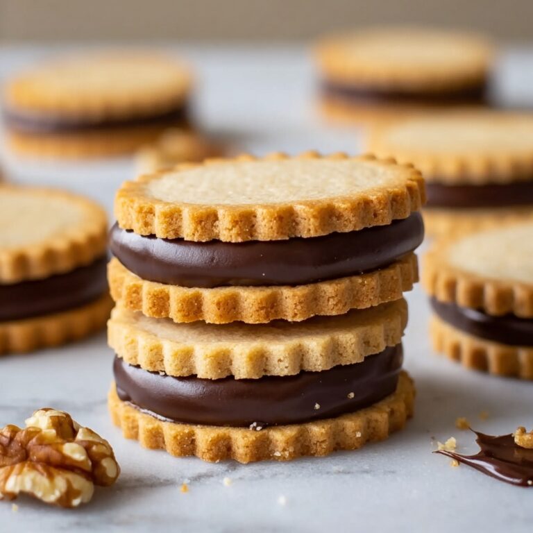 Hazelnut Shortbread Sandwich Cookies with Milk Chocolate Ganache Recipe