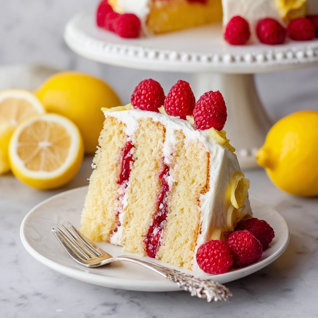 Lemon Raspberry Cake with Cream Cheese Frosting Recipe - Recipe Image