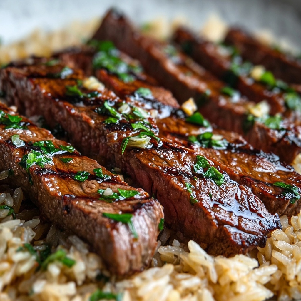 Honey Garlic Butter Steak and Rice Skillet Recipe - Recipe Image