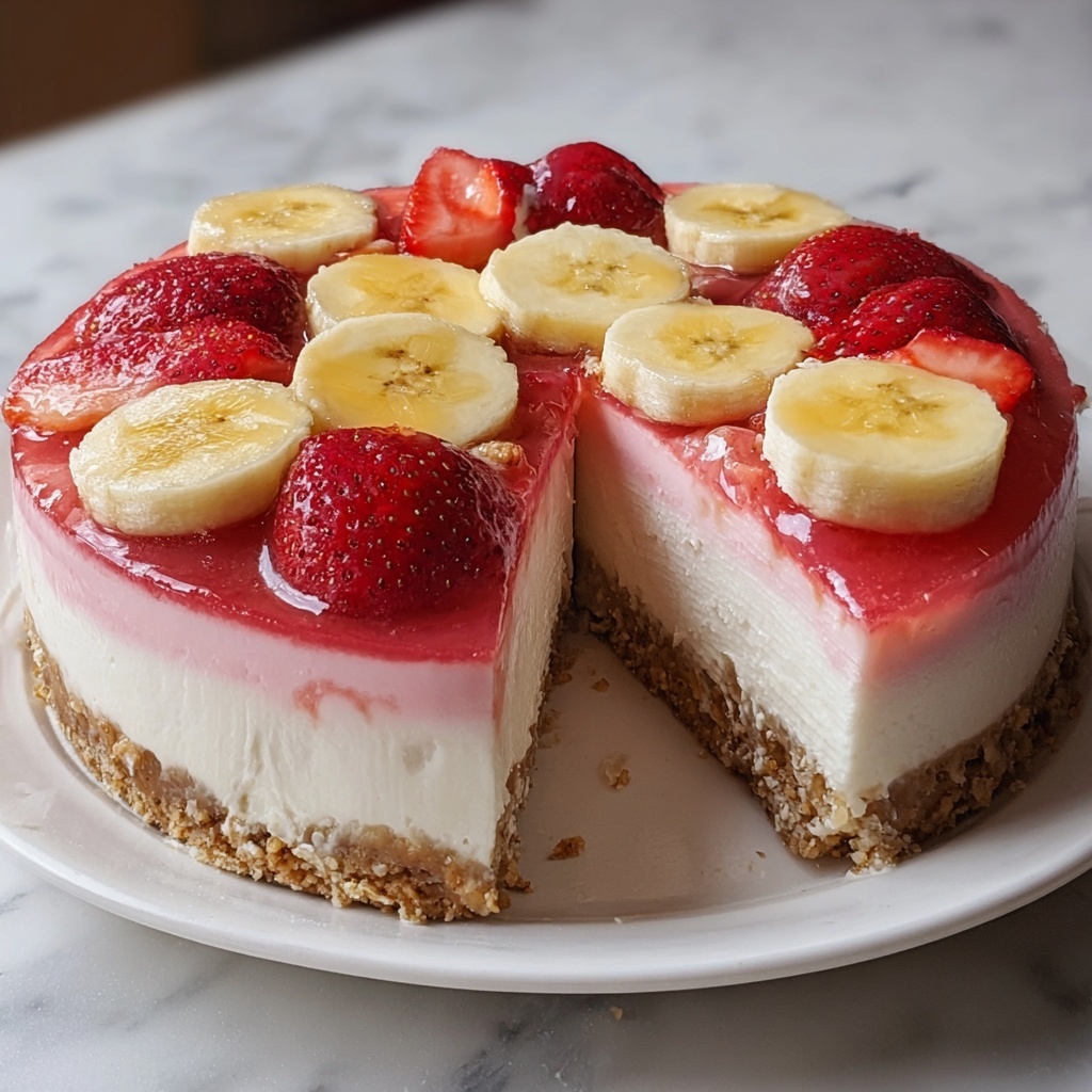 Strawberry Banana Delight Cheesecake Recipe - Recipe Image