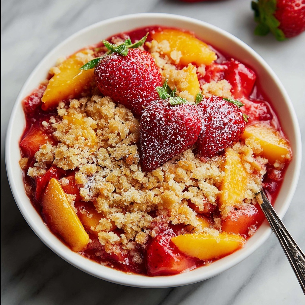 Strawberry Peach Crisp Dessert Recipe - Recipe Image