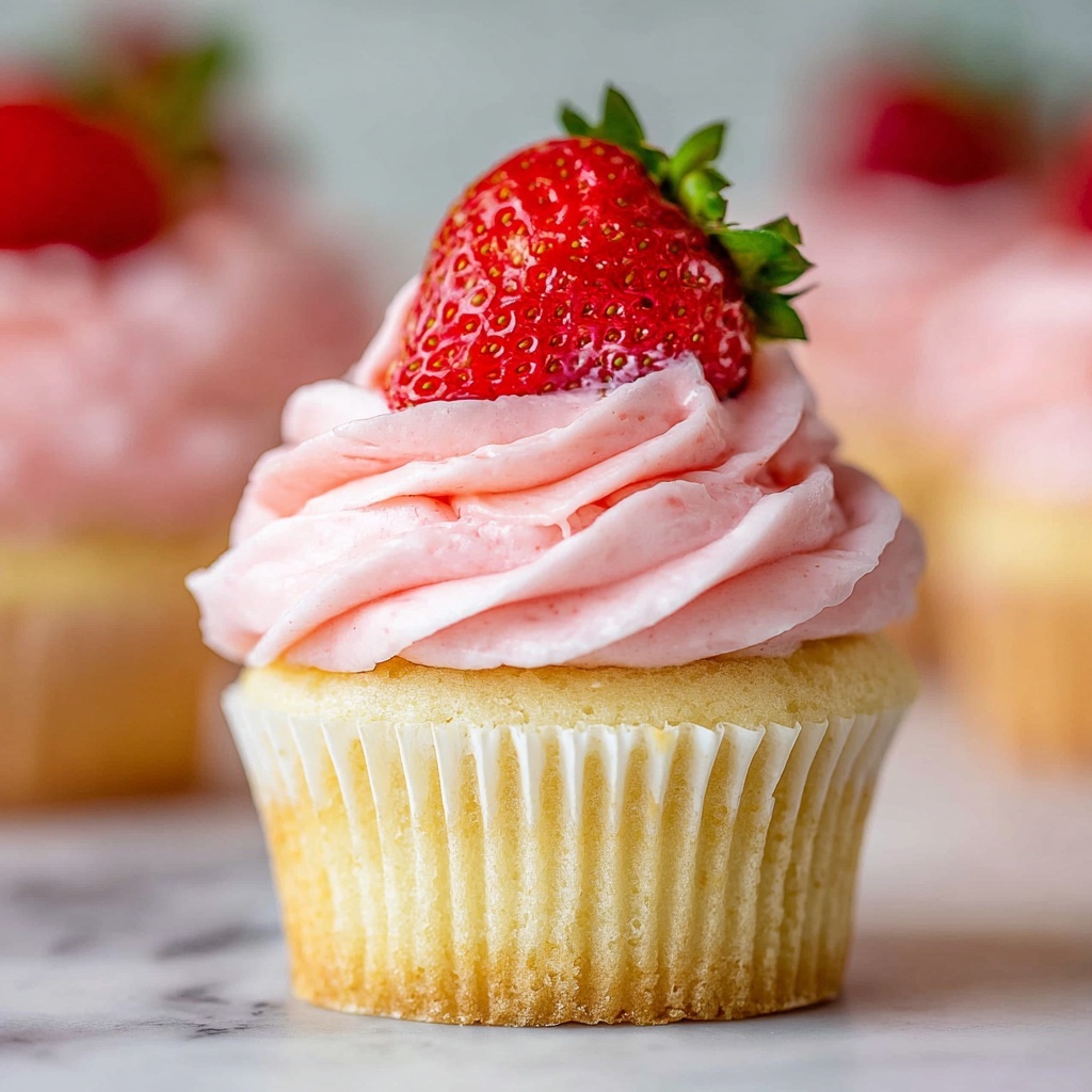 Strawberry Cupcakes with Cream Cheese Frosting Recipe - Recipe Image