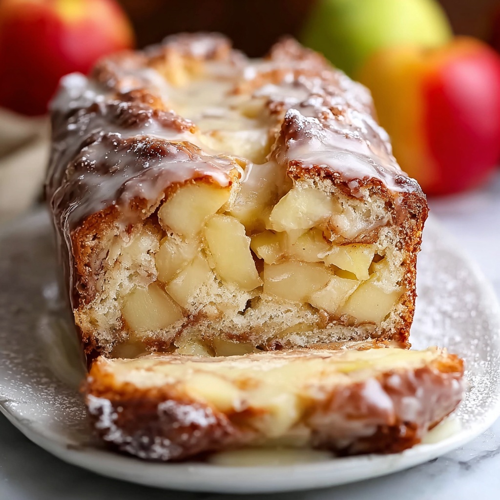 Apple Fritter Bread with Cinnamon and Sweet Glaze Recipe - Recipe Image