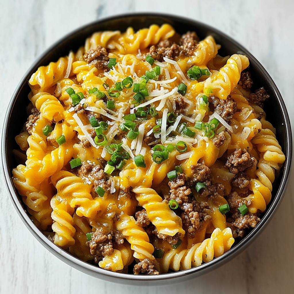 One-Pot Beef and Cheddar Ranch Pasta Recipe - Recipe Image