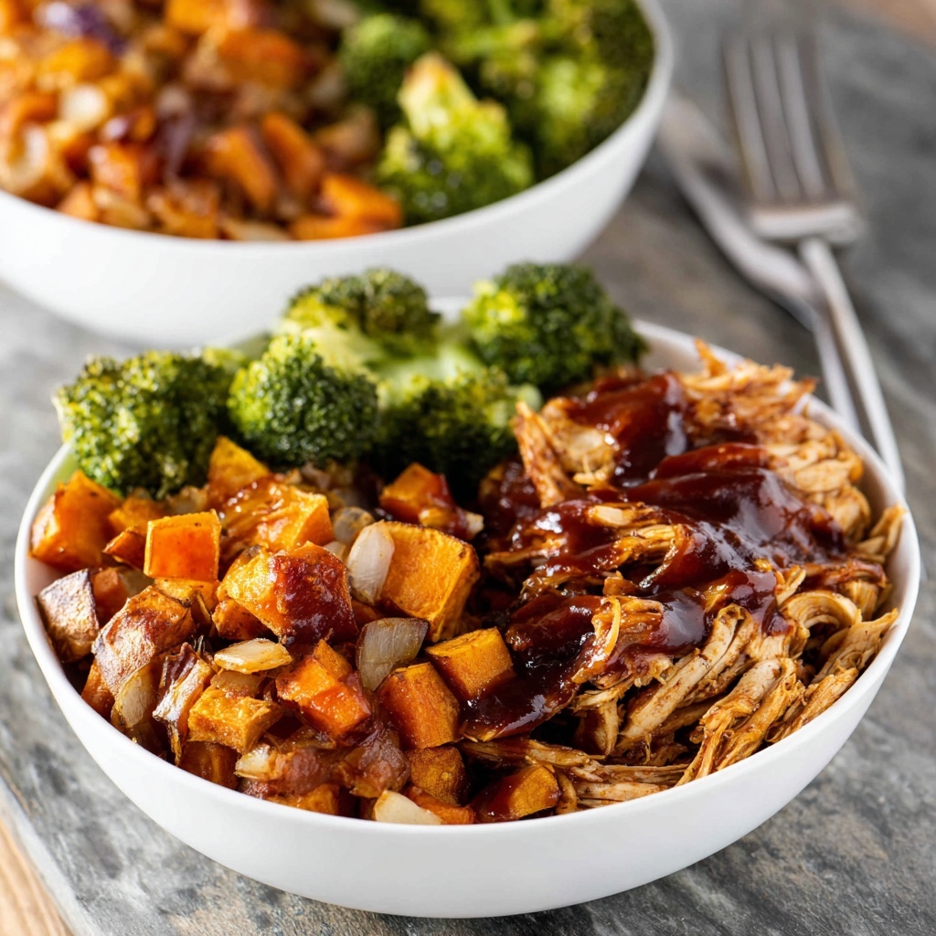 BBQ Chicken & Roasted Sweet Potato Bowls Recipe - Recipe Image