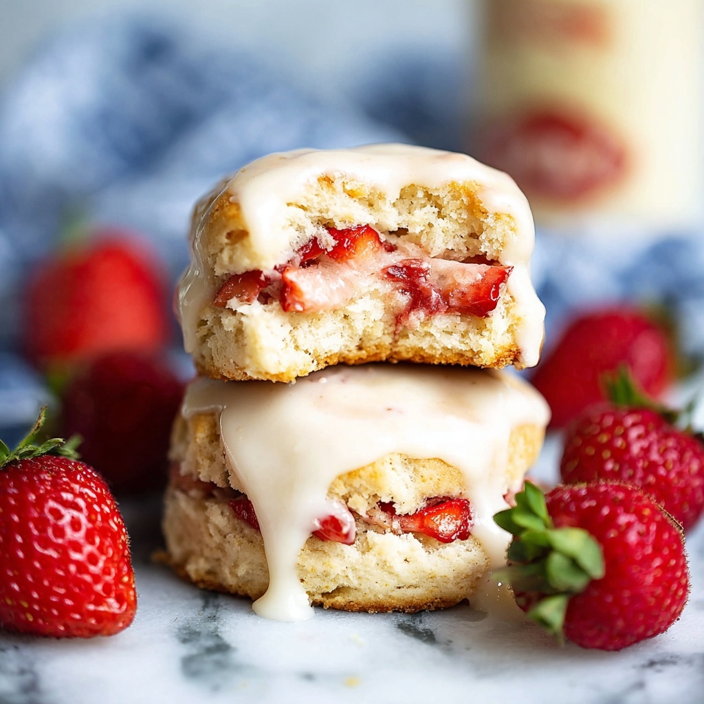 Fresh Strawberry Biscuits with Strawberry Glaze Recipe - Recipe Image
