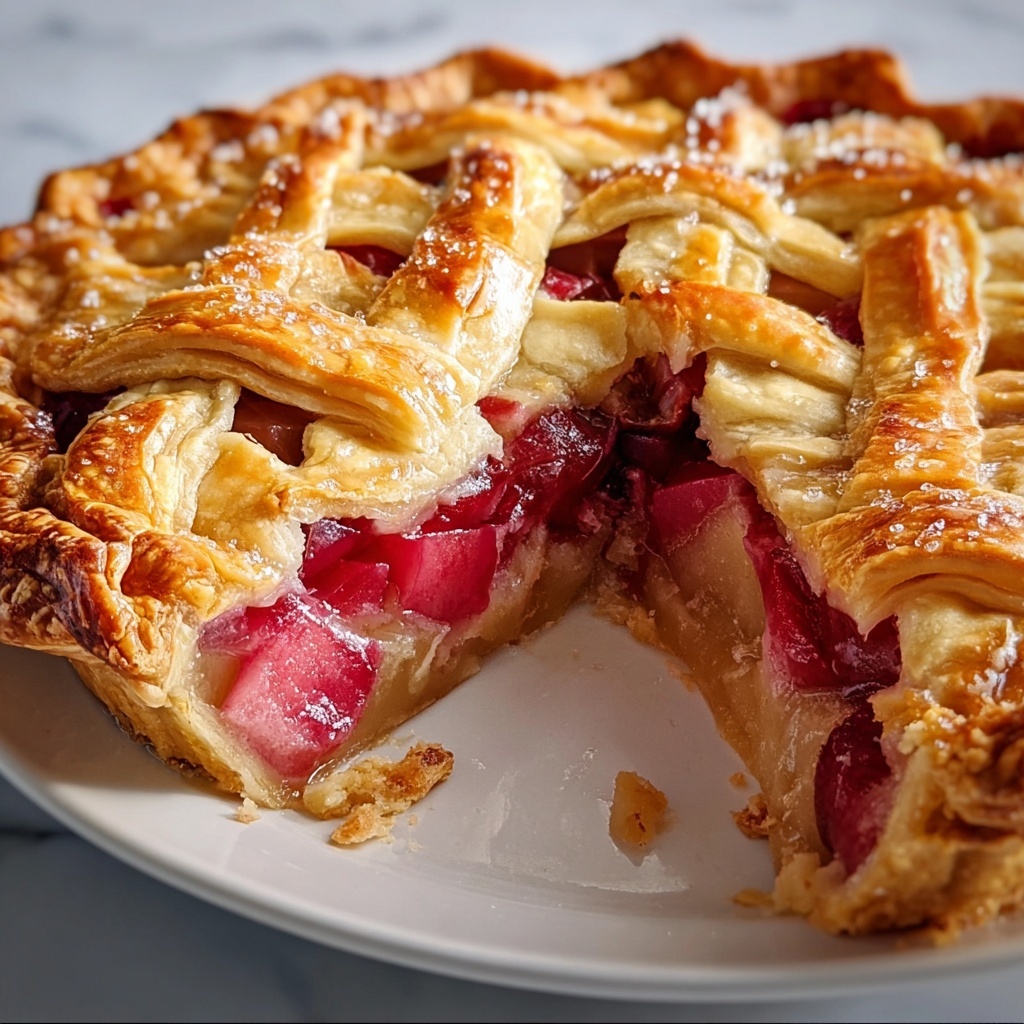 Cherry Rhubarb Pie Recipe - Recipe Image