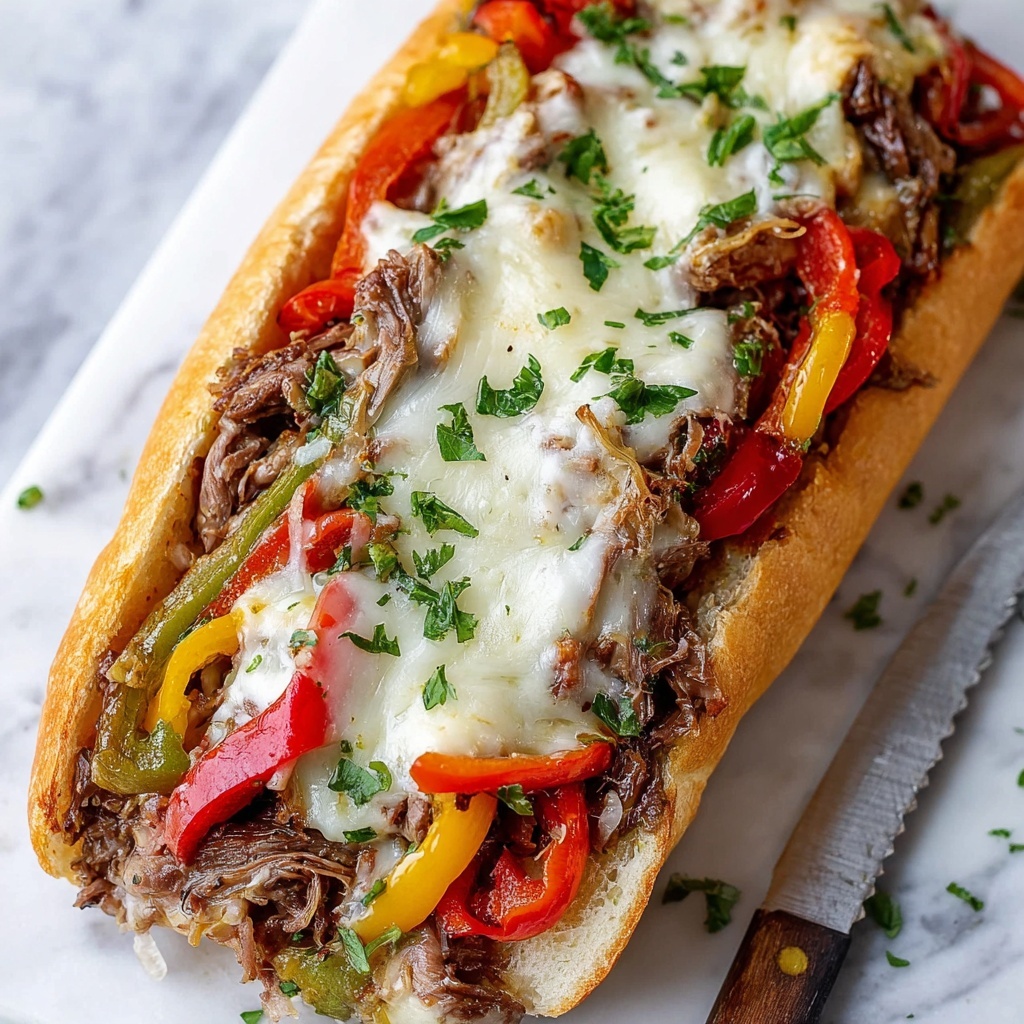 Philly Cheesesteak Cheesy Bread Recipe - Recipe Image