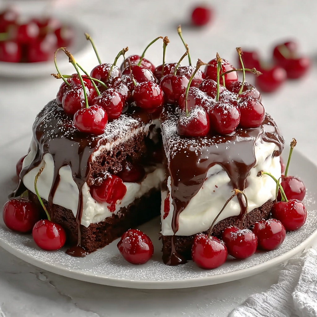 Swiss Chocolate Cherry Roll Cake Recipe - Recipe Image