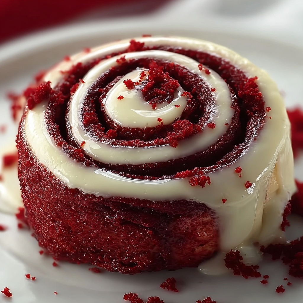 Red Velvet Cinnamon Rolls with Cream Cheese Frosting Recipe - Recipe Image