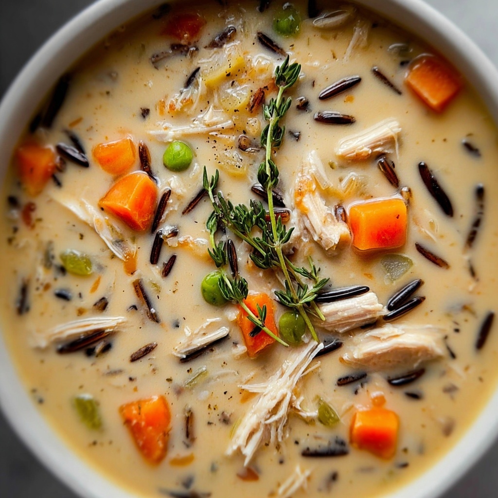 Crockpot Creamy Chicken Wild Rice Soup Recipe - Recipe Image