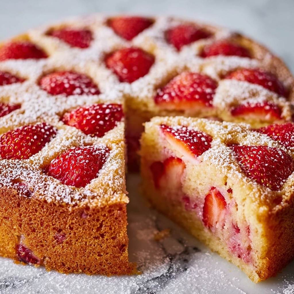 Strawberry Rhubarb Cake Recipe - Recipe Image