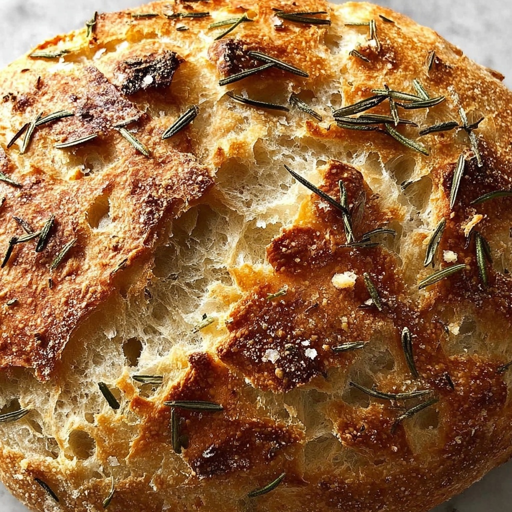 Rosemary & Roasted Garlic Artisan Bread Recipe - Recipe Image