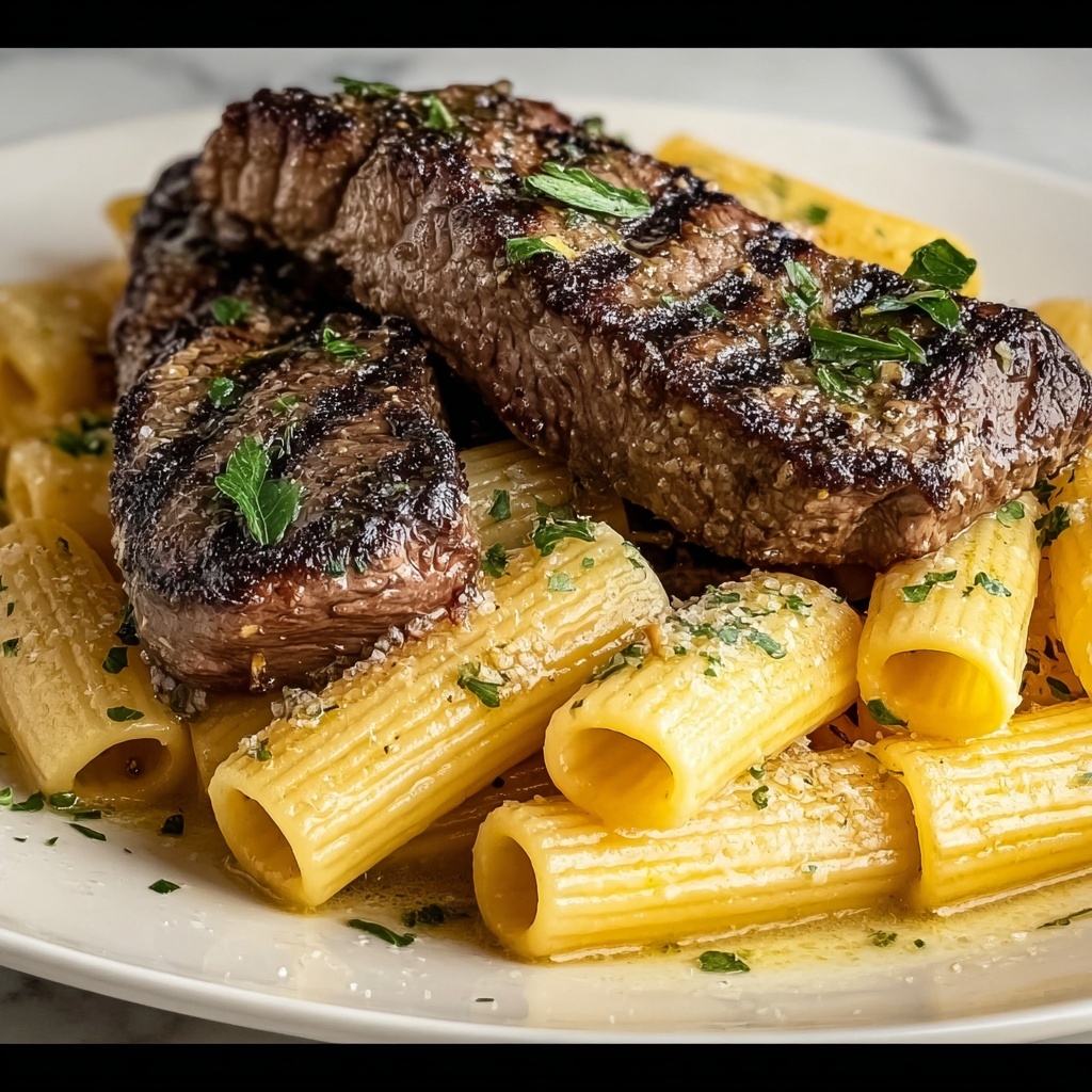 Garlic Butter Steak with Rigatoni Recipe - Recipe Image