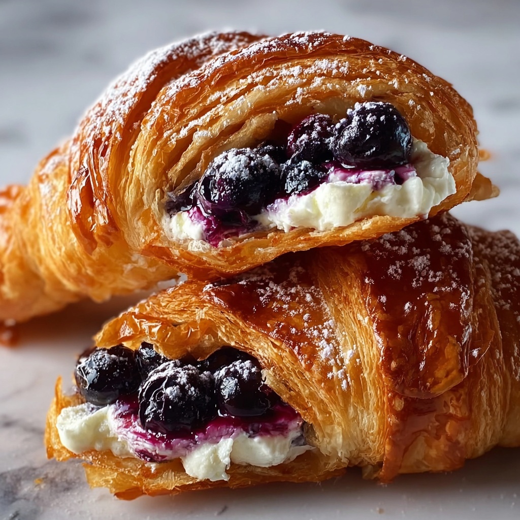 Blueberry & Ricotta Croissant with Honey Drizzle Recipe - Recipe Image