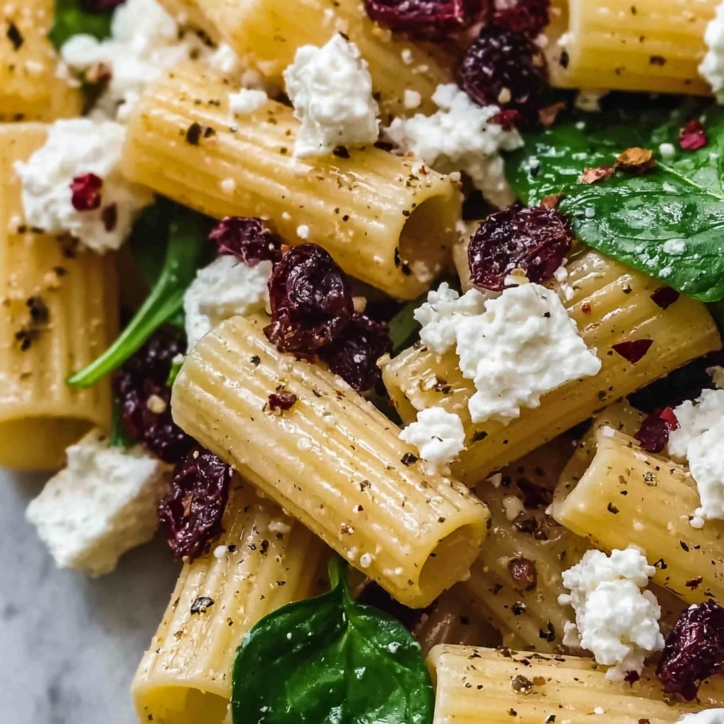 Feta & Cranberry Rigatoni Salad with Lemon Vinaigrette Recipe - Recipe Image