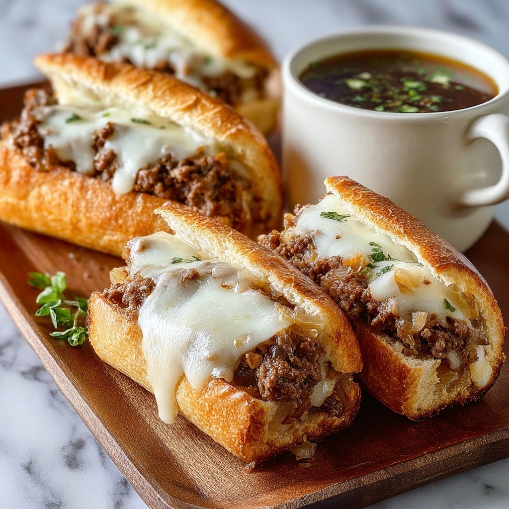 Ground Beef French Dip Sandwiches Recipe - Recipe Image