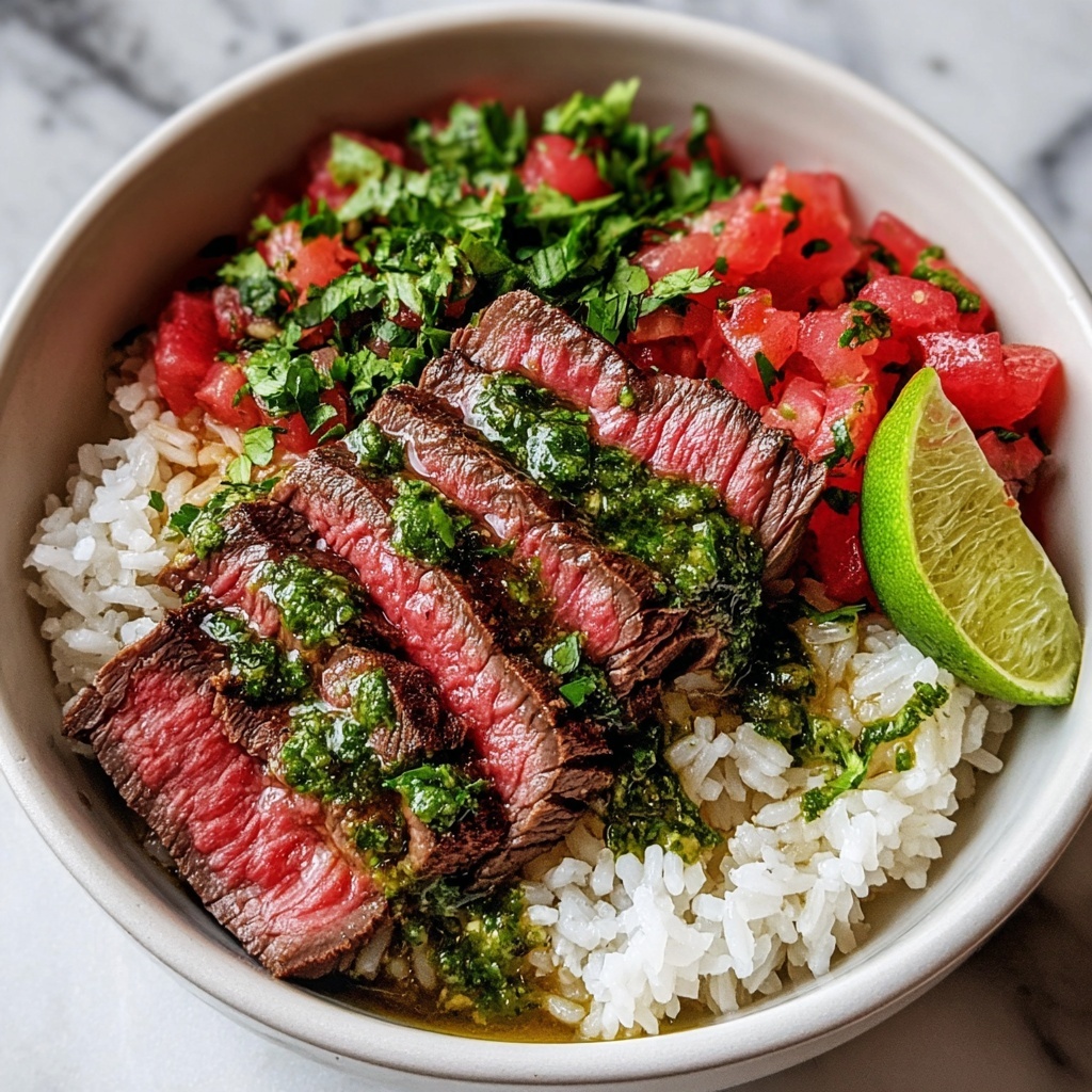 Skirt Steak Rice Bowls with Chimichurri Sauce Recipe - Recipe Image