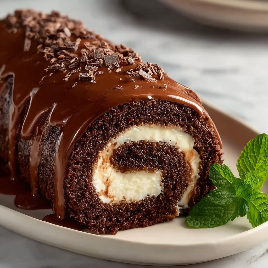 Chocolate Cake Roll with Creamy Mascarpone Filling Recipe - Recipe Image