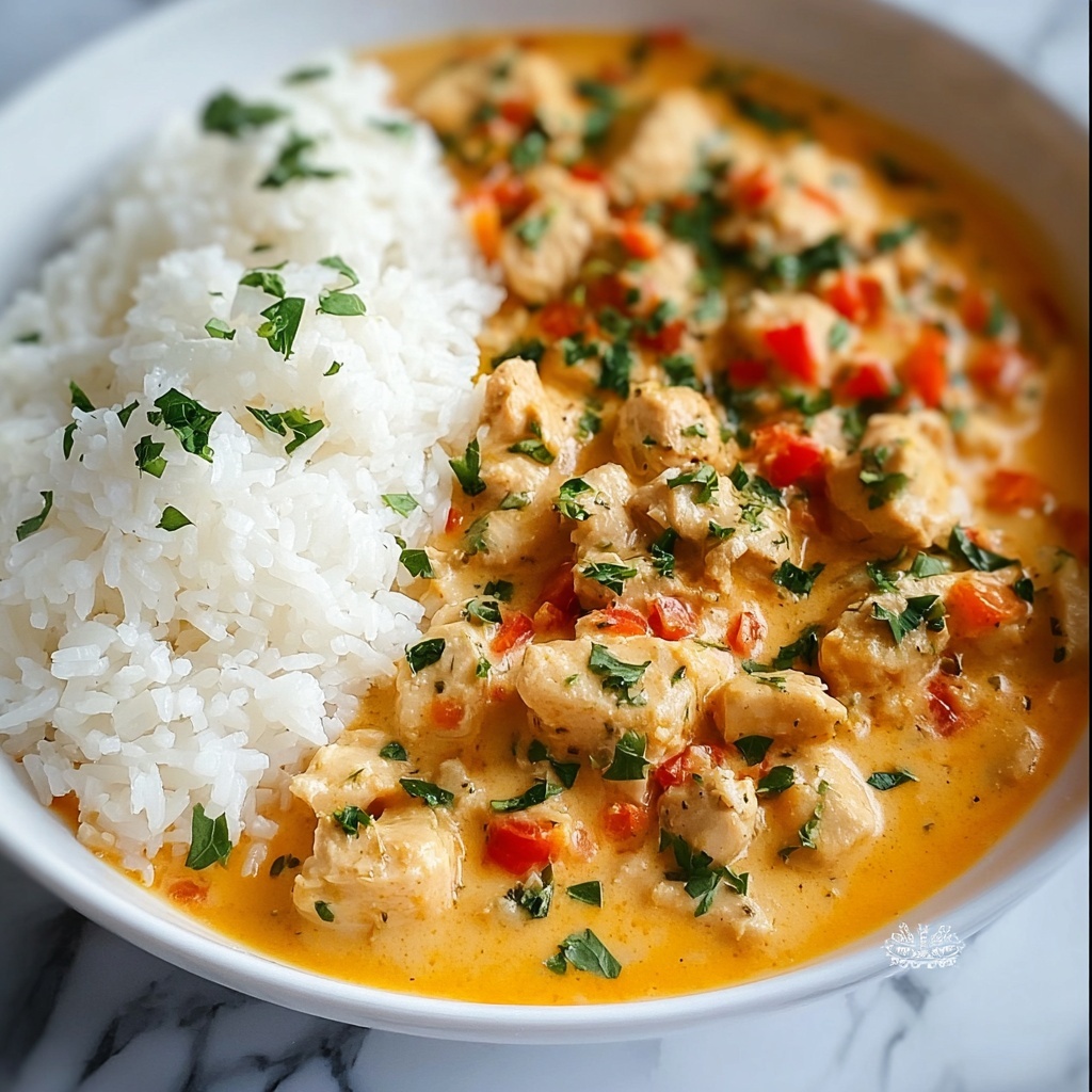 Creamy Smothered Chicken and Rice Recipe - Recipe Image