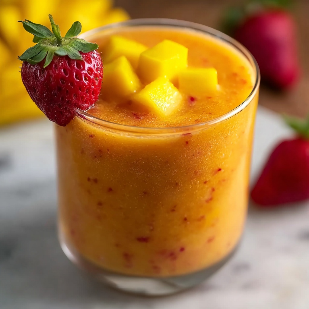 Tropical Strawberry Mango Smoothie Recipe - Recipe Image