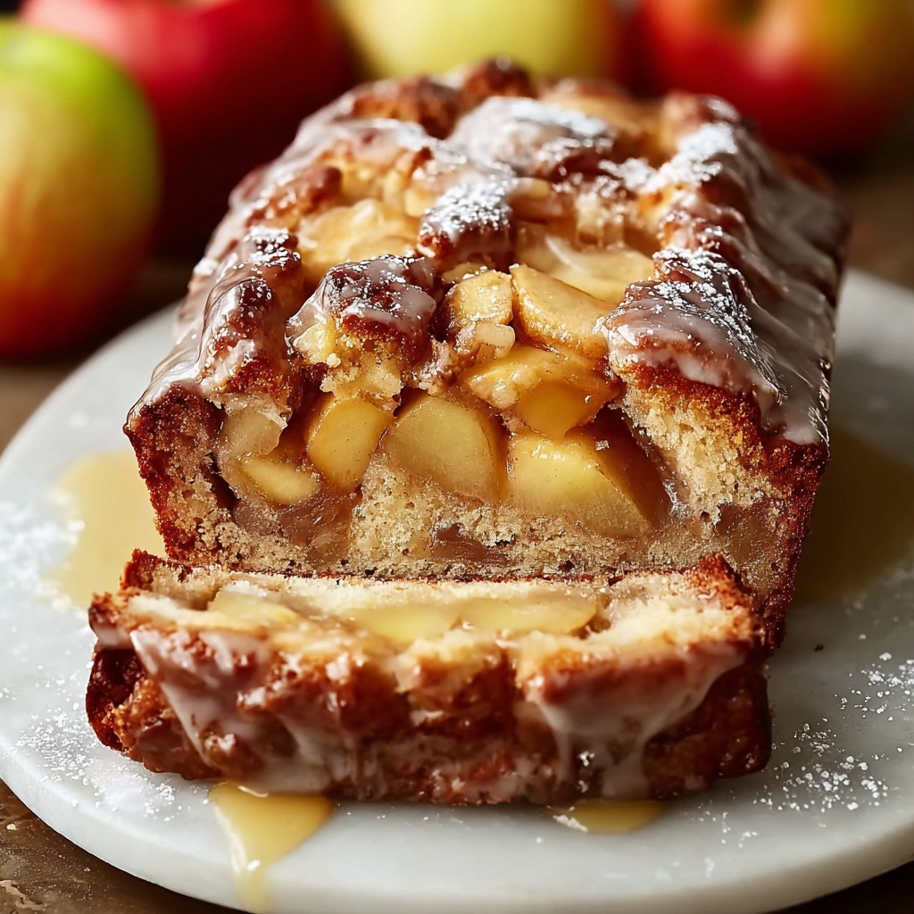 Apple Fritter Bread with Cinnamon and Sweet Glaze Recipe - Recipe Image