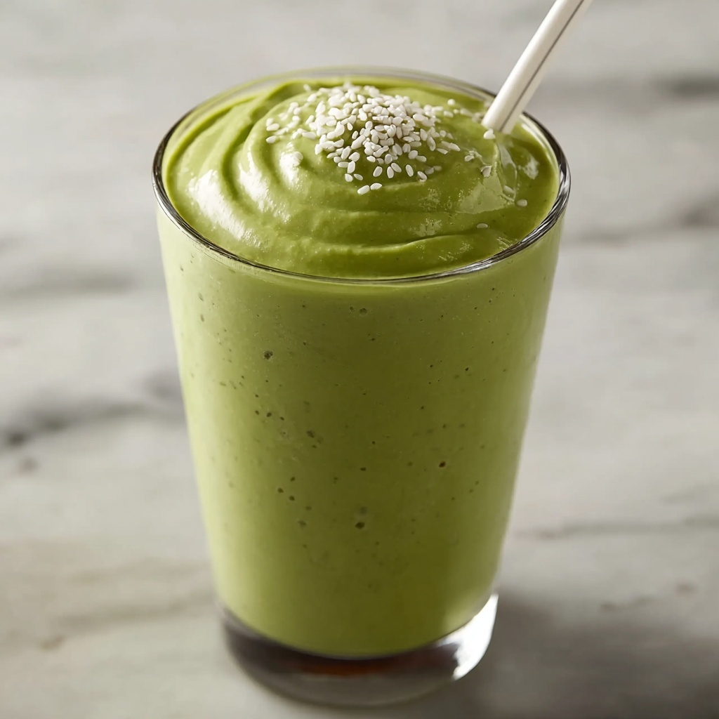 Creamy Spinach Protein Smoothie with Banana and Chia Seeds Recipe - Recipe Image