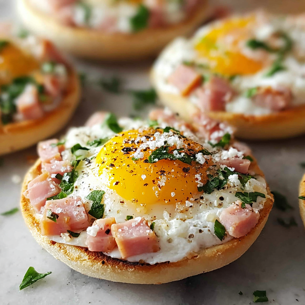 English Muffin Breakfast Pizzas Recipe - Recipe Image