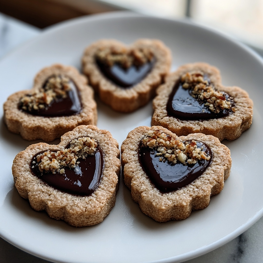 Heart Shaped Chocolate Thumbprint Cookies Recipe - Recipe Image