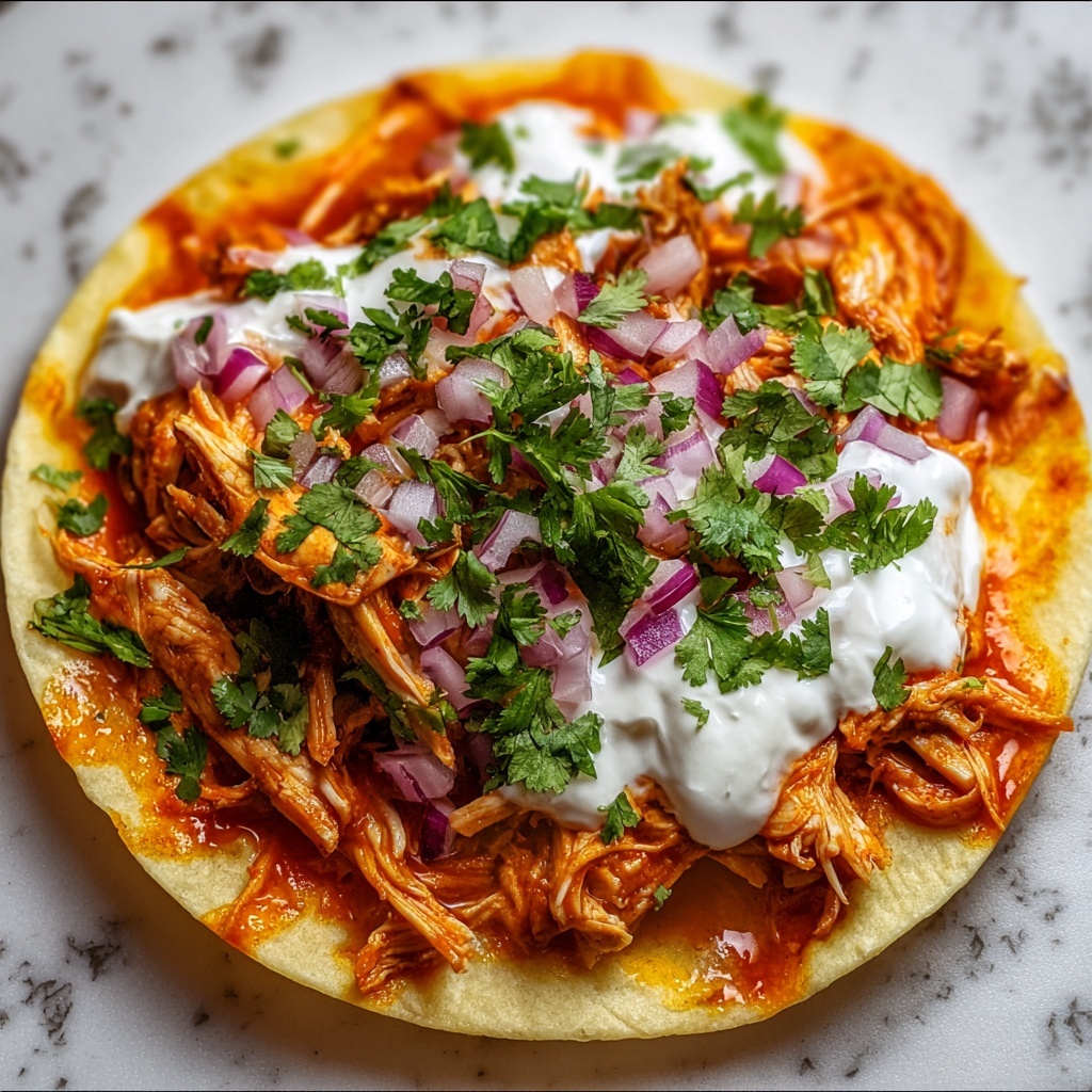 Chicken Tinga with Tostadas, Mexican Rice, and Fresh Garnishes Recipe - Recipe Image
