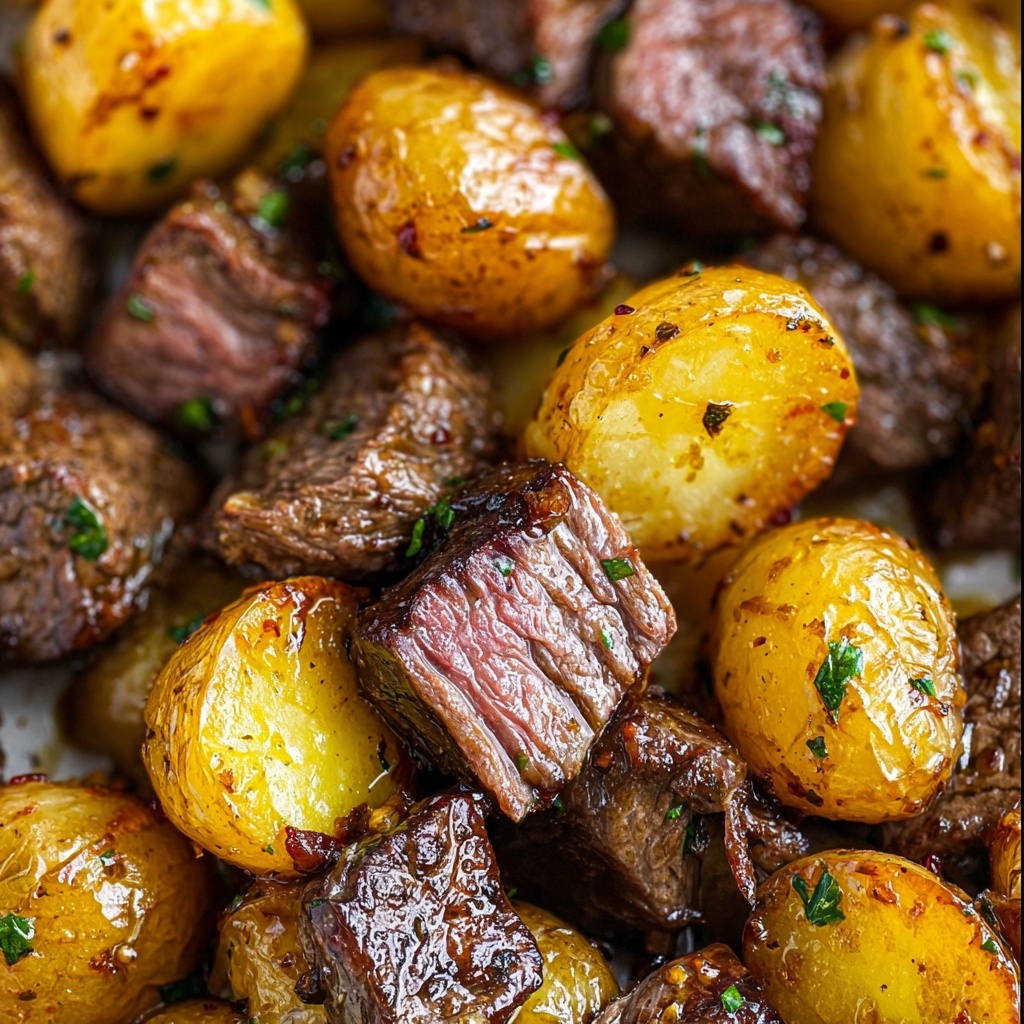 Steak Bites with Crispy Potatoes Recipe - Recipe Image