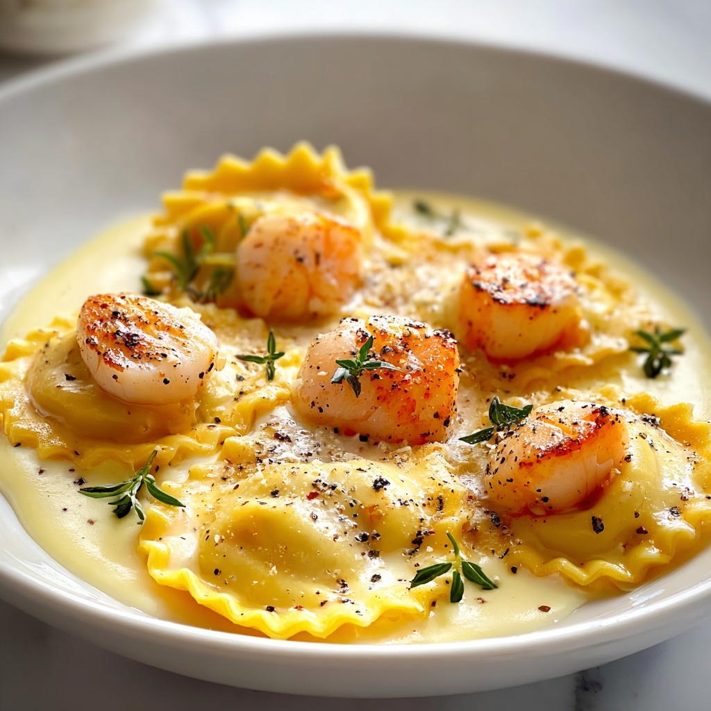Lobster Ravioli with Creamy Herb Sauce Recipe - Recipe Image