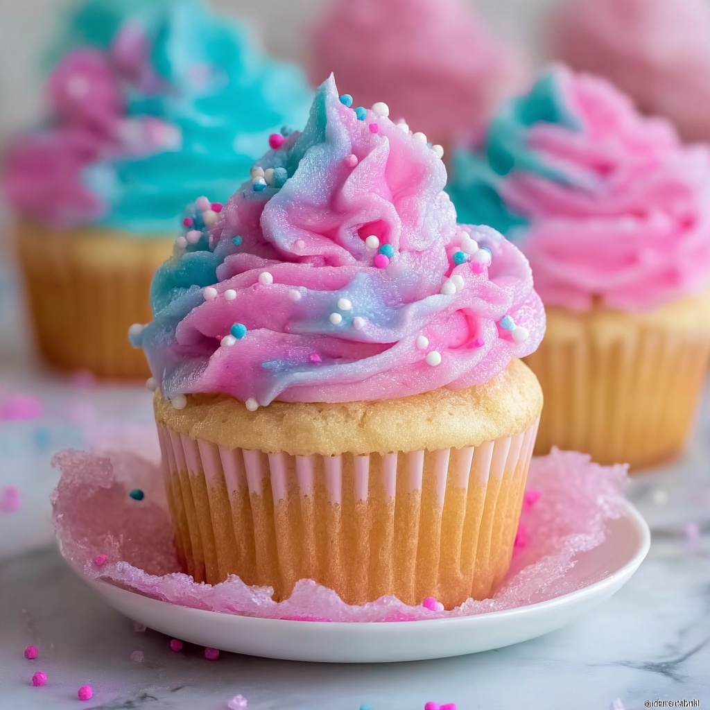 The Best Cotton Candy Cupcakes Recipe - Recipe Image