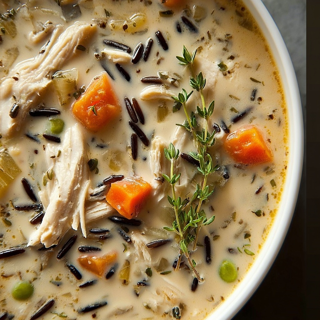 Crockpot Creamy Chicken Wild Rice Soup Recipe - Recipe Image