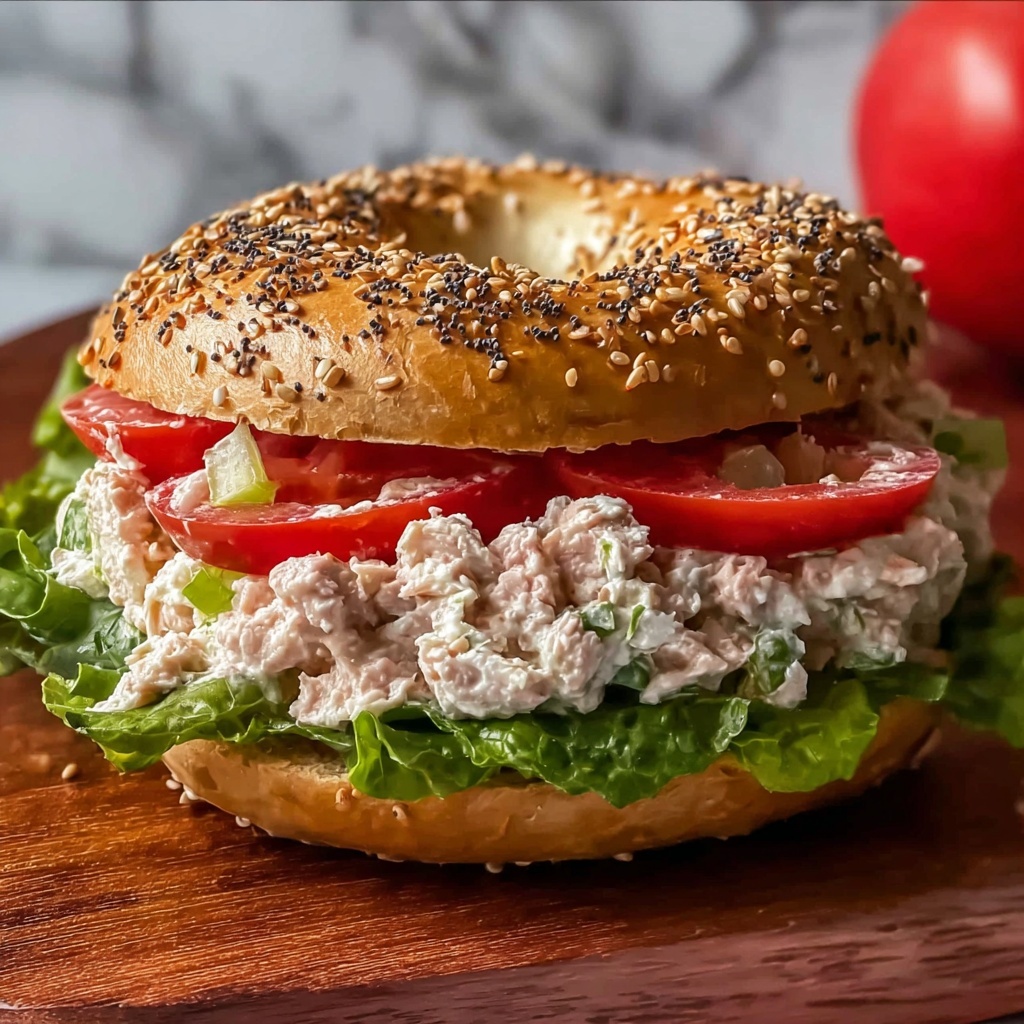 Tuna Salad Bagel Sandwich Recipe - Recipe Image