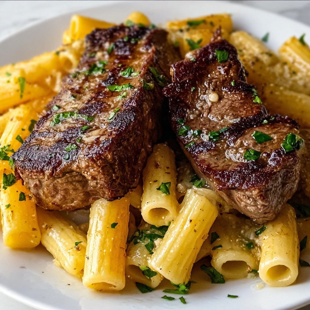 Garlic Butter Steak with Rigatoni Recipe - Recipe Image