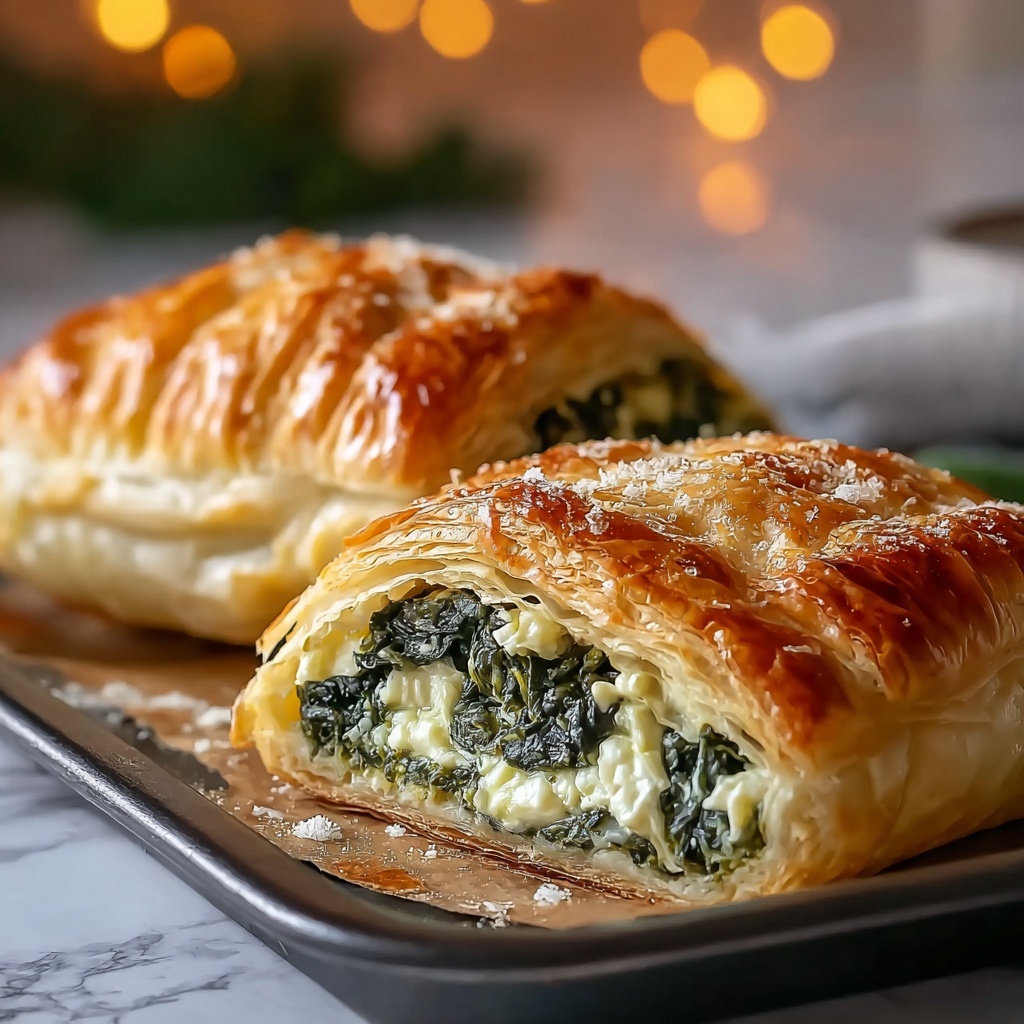 Spinach and Feta Puff Pastry Pie Recipe - Recipe Image