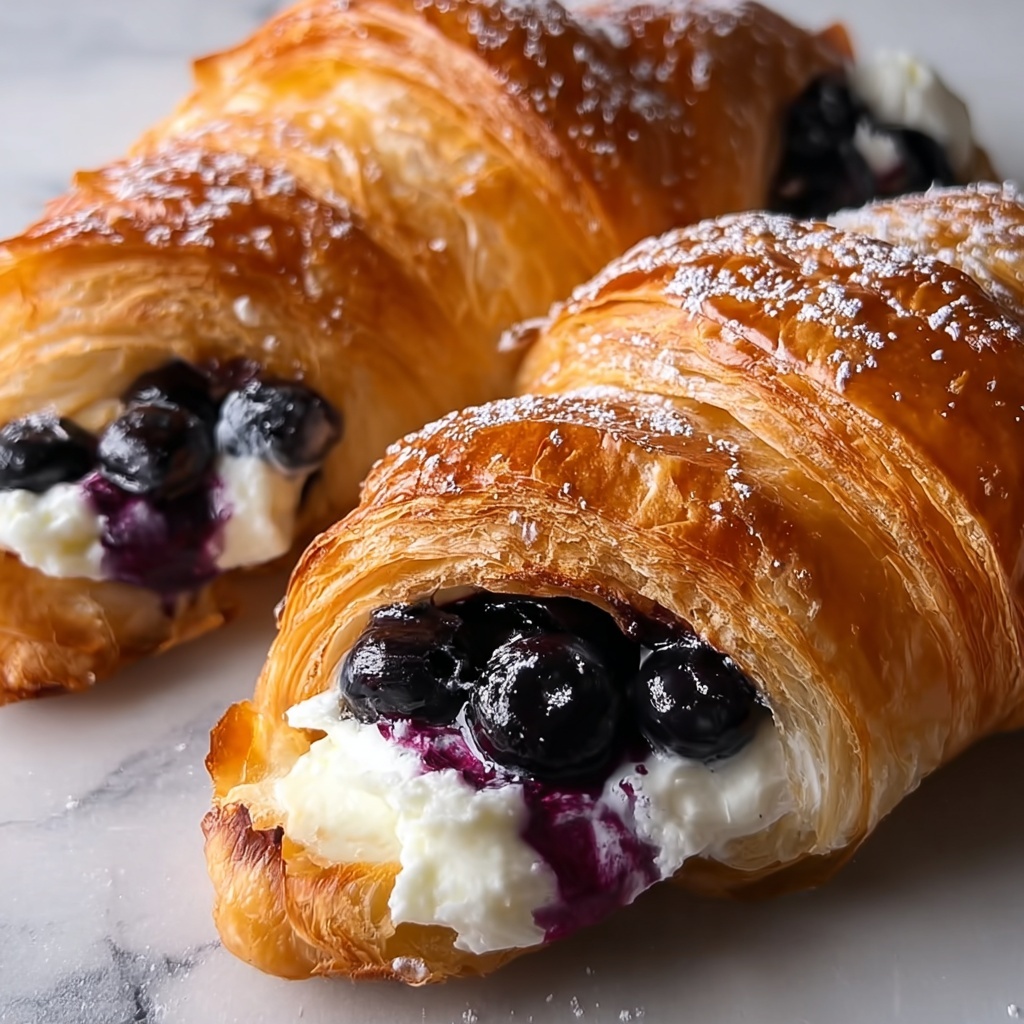 Blueberry & Ricotta Croissant with Honey Drizzle Recipe - Recipe Image